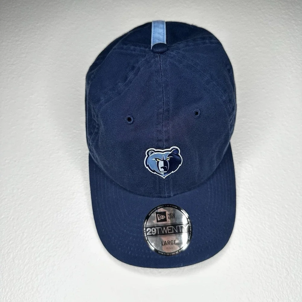 New Era Memphis Grizzlies NBA 29TWENTY Navy Blue Relaxed Fit Hat Size Large
